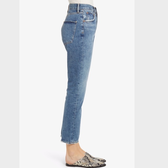 AGOLDE Riley High Waist Crop Straight Leg Jeans (Frequency colour) - Picture 3 of 7